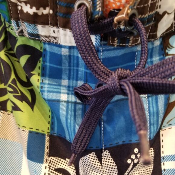 Sonoma Men's Swim Trunks Blue Tropical Print Hawaiian Coastal Shorts Size L - Picture 3 of 10